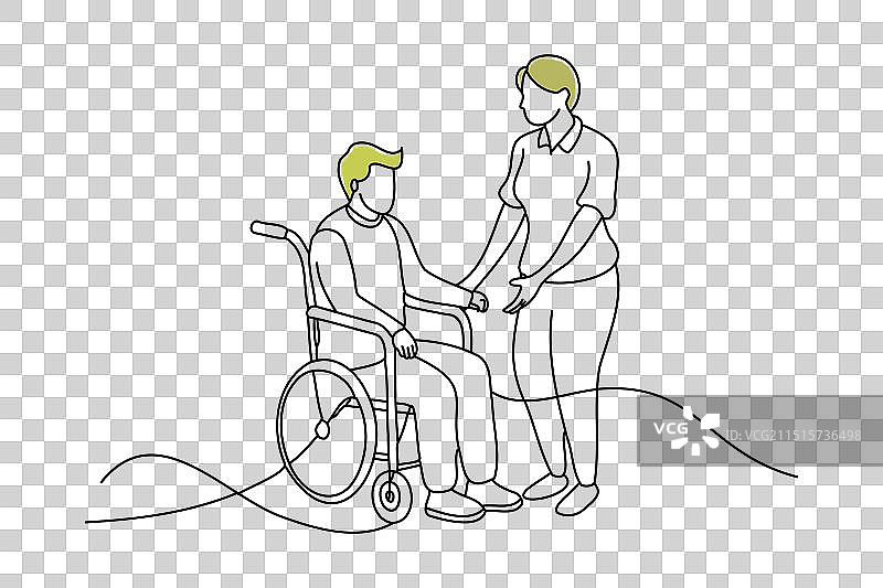 护理人员和老人的手图片素材