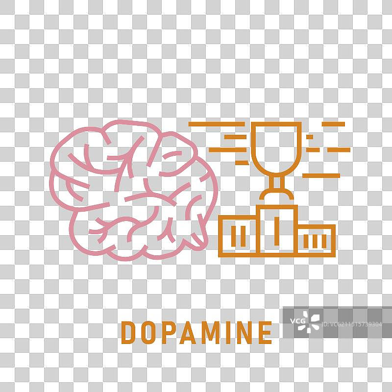 多巴胺轮廓图标，快乐激素符号图片素材