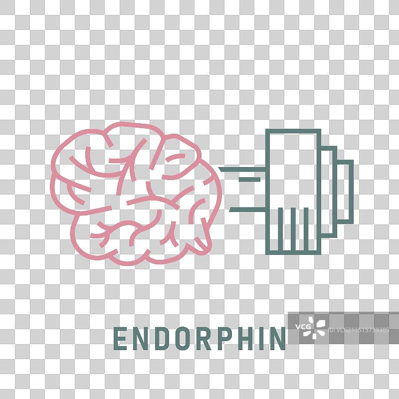轮廓风格的内啡肽图标快乐荷尔蒙图片素材