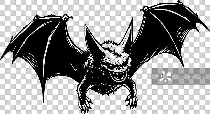 蝙蝠 - 极简扁平风logo图片素材