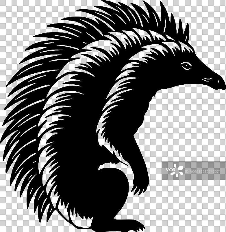 针鼹-极简扁平风格logo图片素材