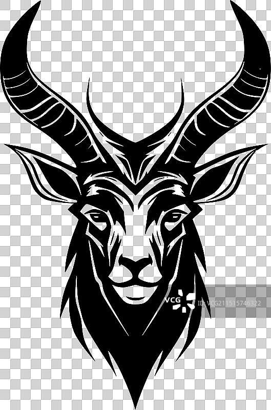 山羊 - 黑白隔离图标图片素材