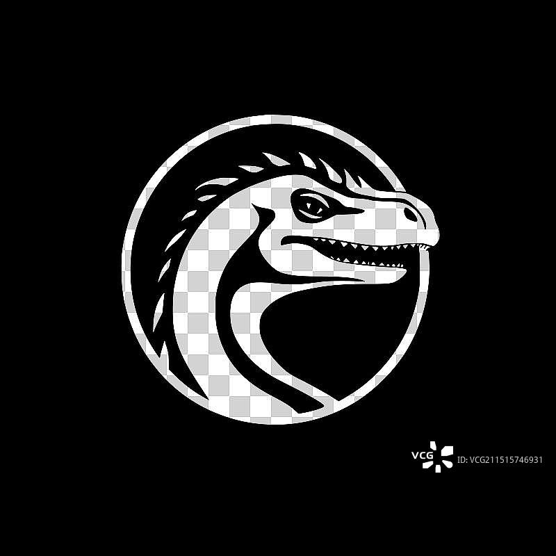 科莫多巨蜥黑白插画图片素材