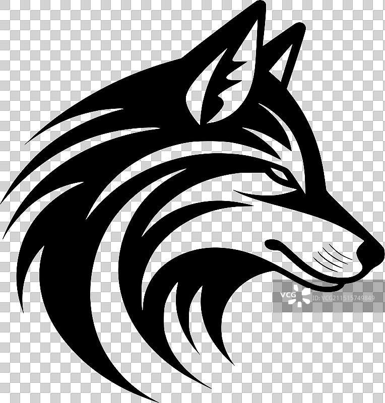 狼 - 简约剪影图片素材