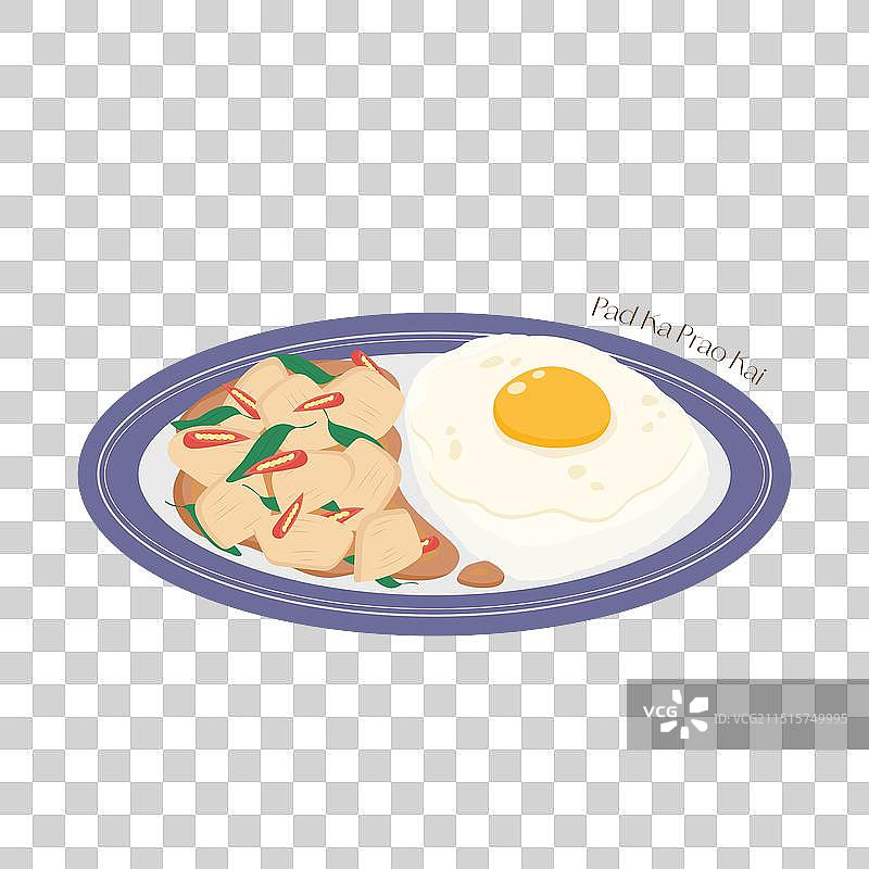 泰式罗勒炒鸡肉饭套餐图片素材