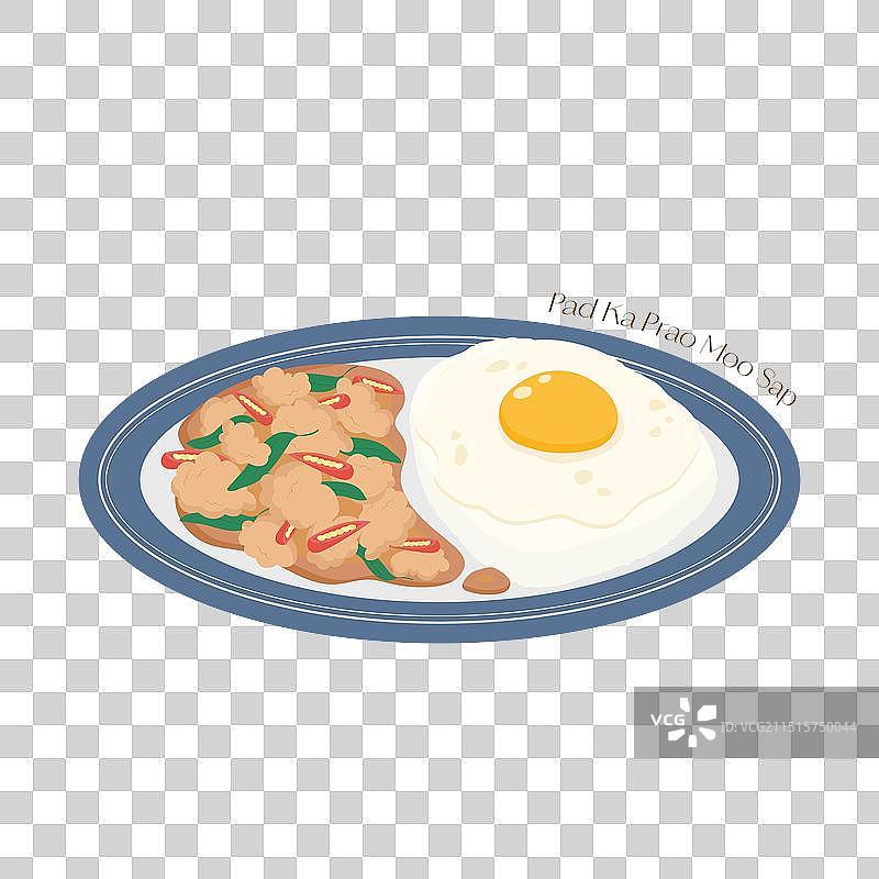 泰式罗勒炒猪肉饭图片素材