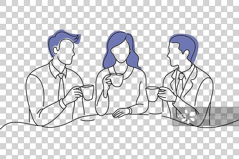 男女谈论咖啡馆管理图片素材