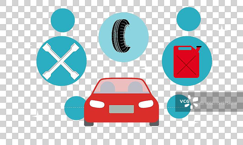 扁平风格汽车概念图标图片素材