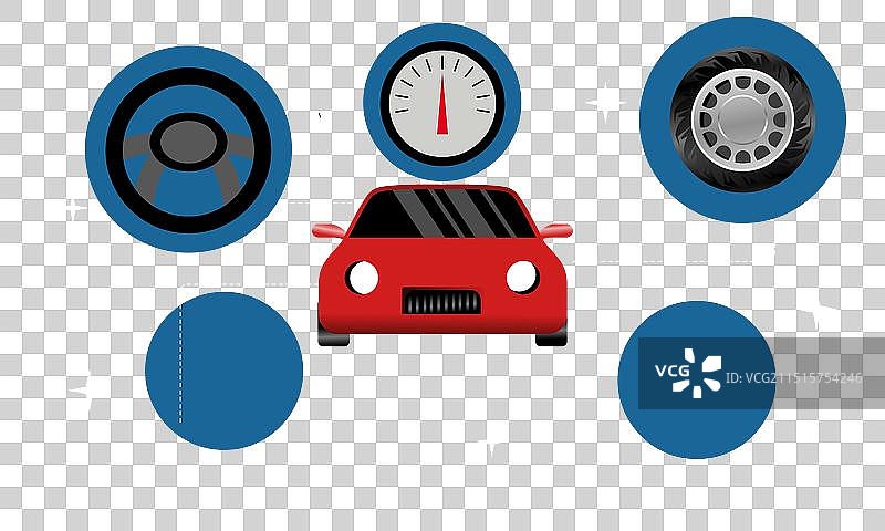 扁平风格汽车概念图标图片素材