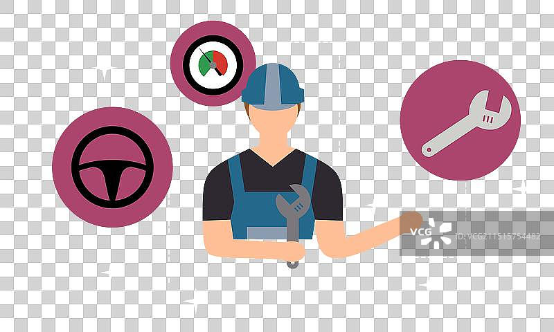 扁平风格汽车概念图标图片素材