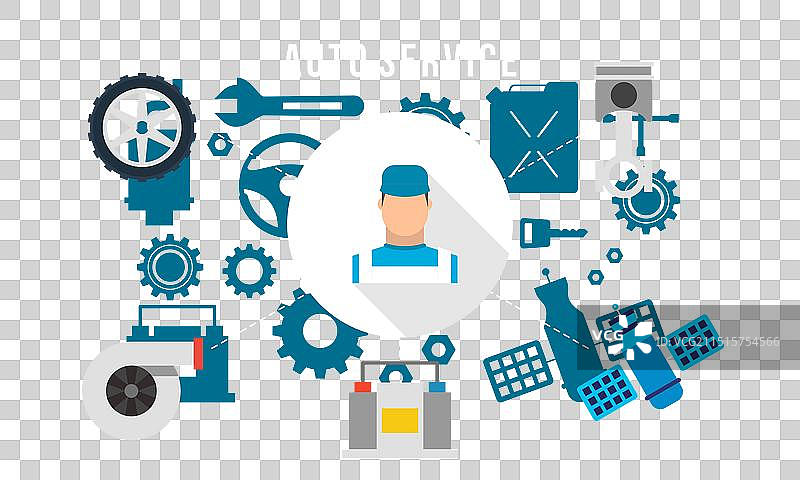 扁平风格汽车概念图标图片素材