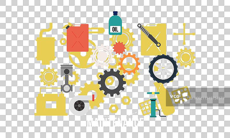 扁平风格汽车概念图标图片素材