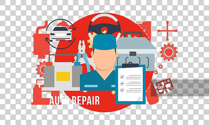 扁平风格汽车概念图标图片素材