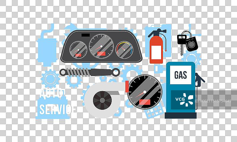 扁平风格汽车概念图标图片素材