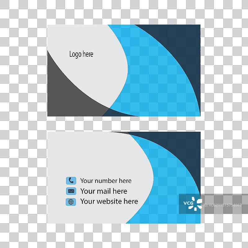蓝白色名片设计图片素材