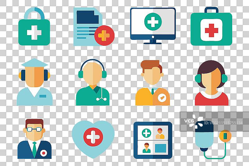 虚拟医生和远程医疗概念图片素材