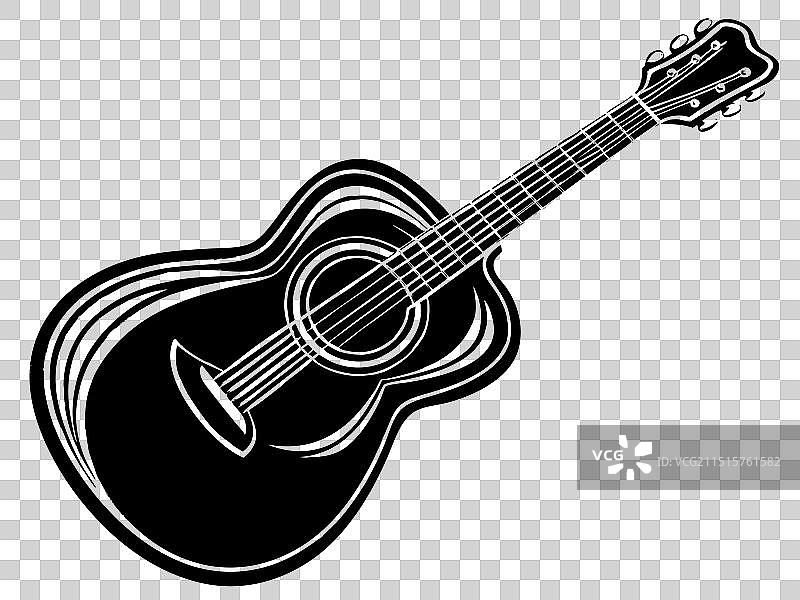 时尚的吉他线条艺术SVG图片素材