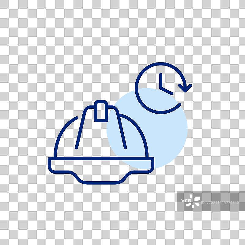 安全帽和时钟：Web开发时间轴图片素材
