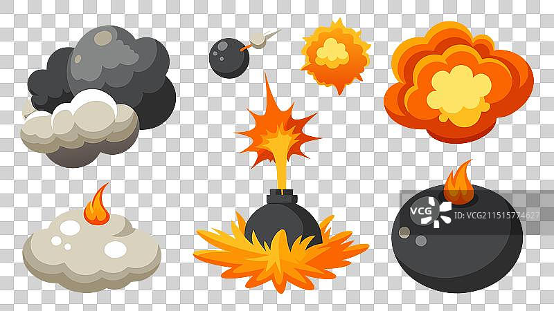 炸弹爆炸卡通效果图片素材