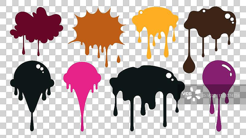 滴落的污渍轮廓滴油漆液体图片素材