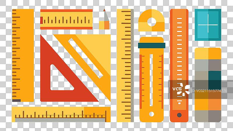 英寸和公制尺子图片素材
