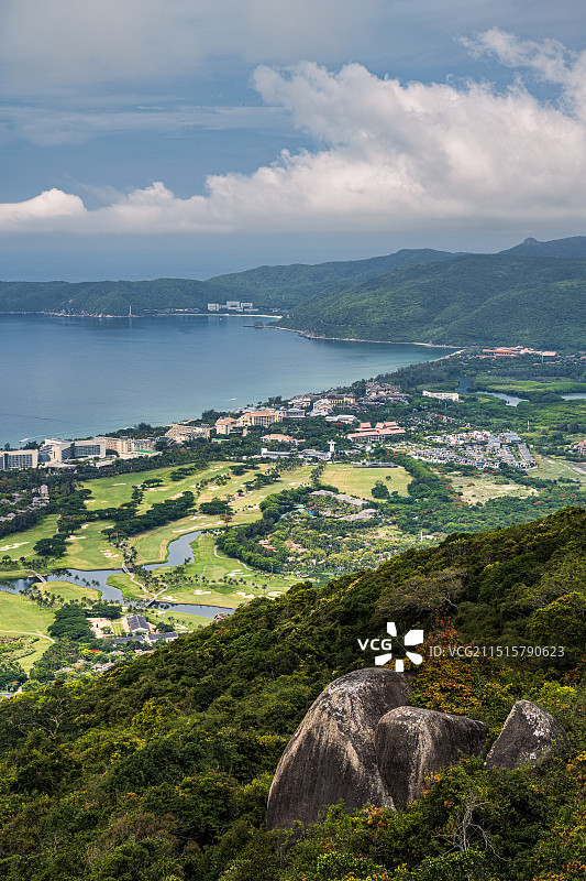三亚亚龙湾高视角照片图片素材