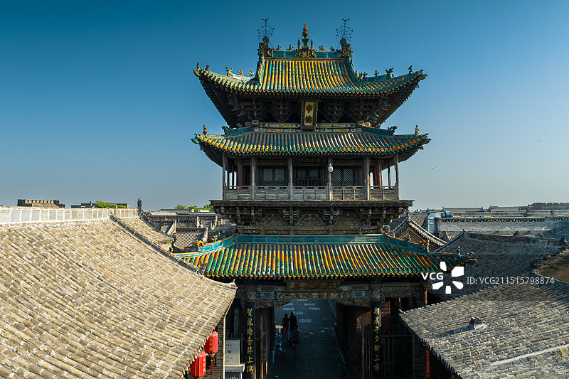山西平遥古城市楼图片素材