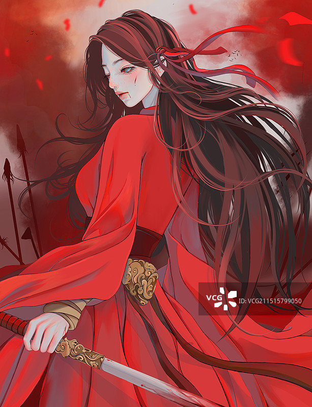 身处战场的女将军图片素材