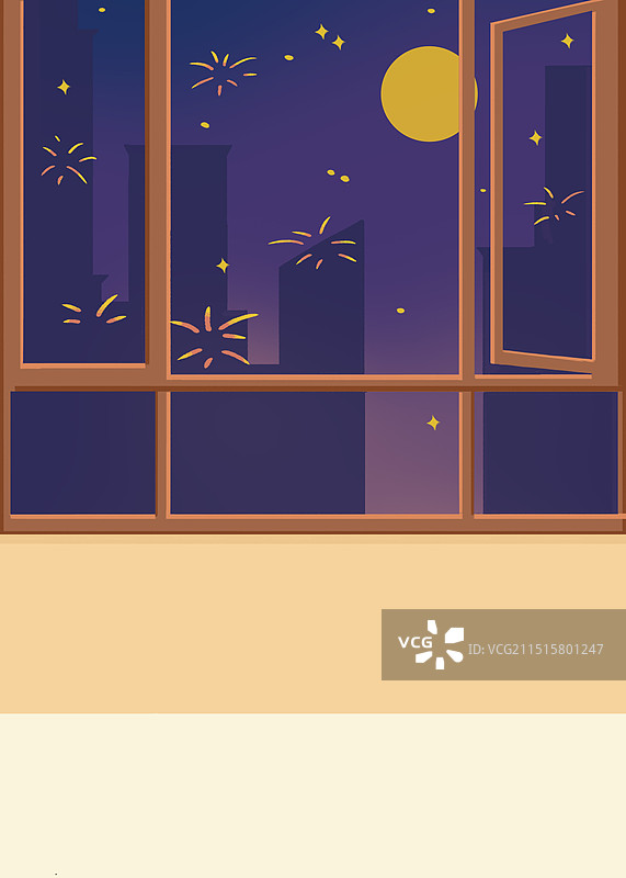 夜晚的窗户图片素材