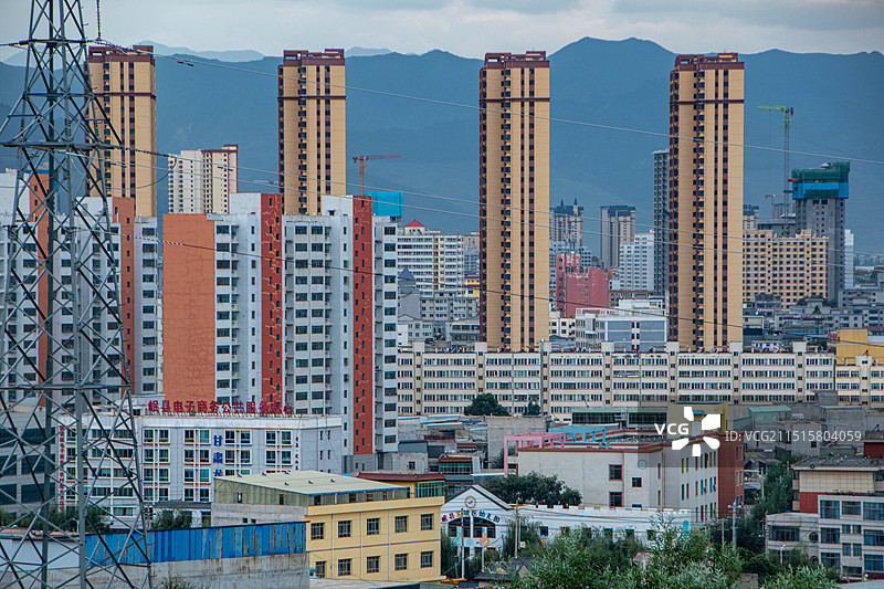 中国甘肃定西市岷县县城各角度照片图片素材