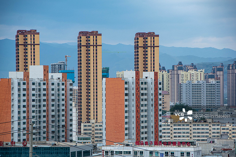 中国甘肃定西市岷县县城各角度照片图片素材