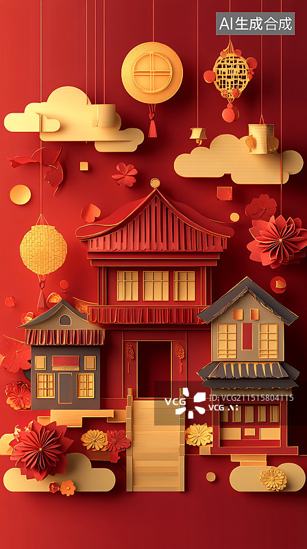 【AI数字艺术】节日 装饰 中国图片素材