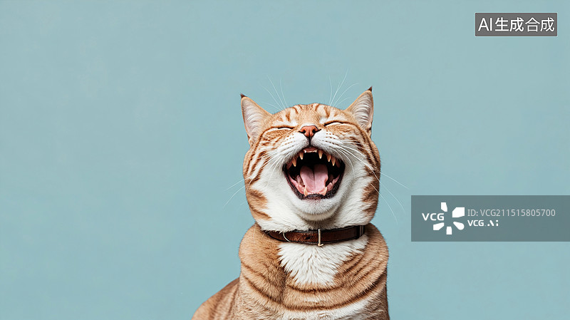 【AI数字艺术】笑得开心的猫图片素材