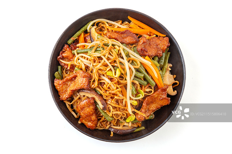 河南豆角瘦肉蒸卤面图片素材