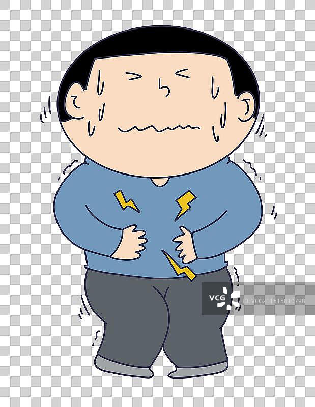 肚子疼的人物图片素材