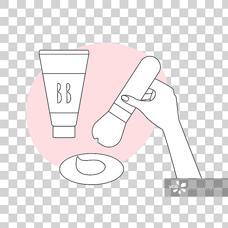 手持粉底化妆刷图片素材