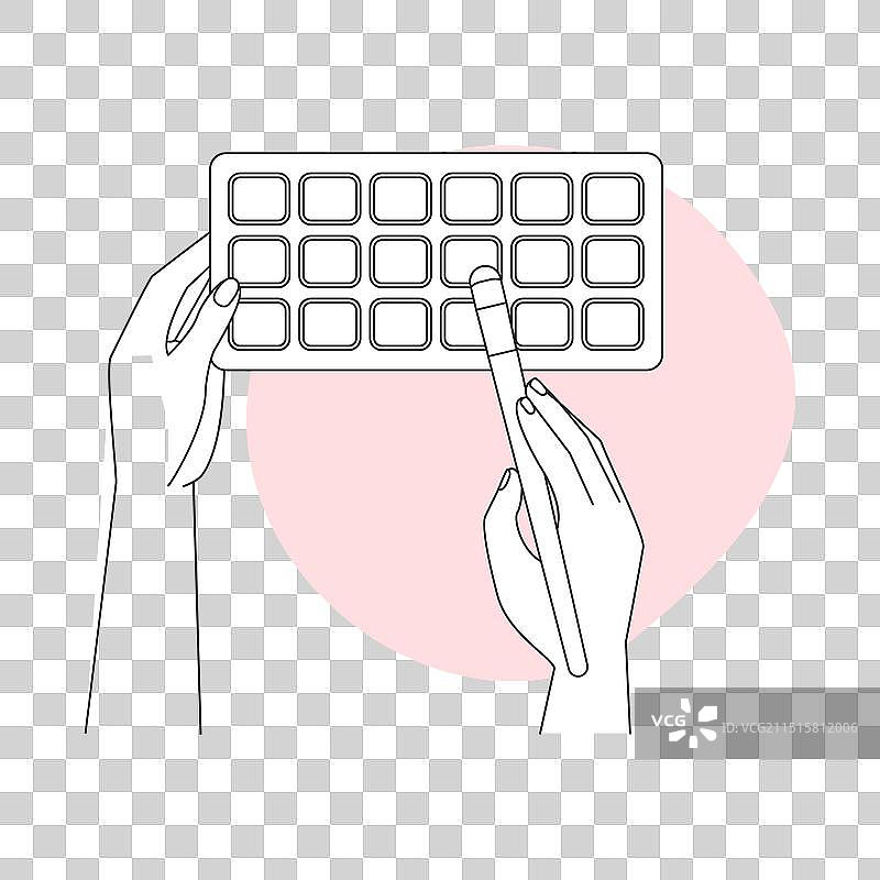 手持眼影彩妆盒图片素材