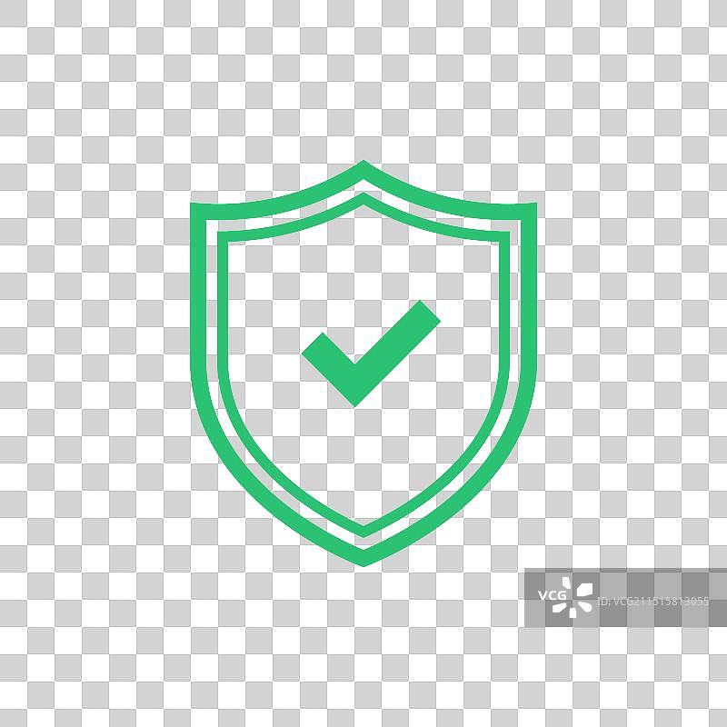 绿色盾牌复选标记图标图片素材