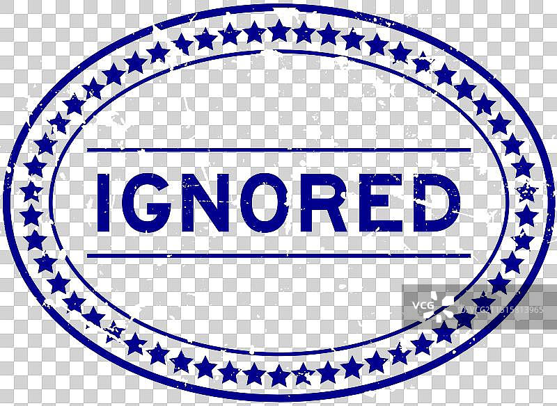 做旧蓝色忽略词汇椭圆形橡胶印章图片素材