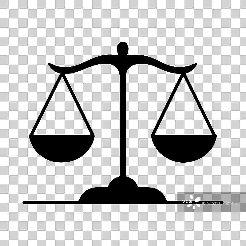 律师徽章的正义之秤图标图片素材