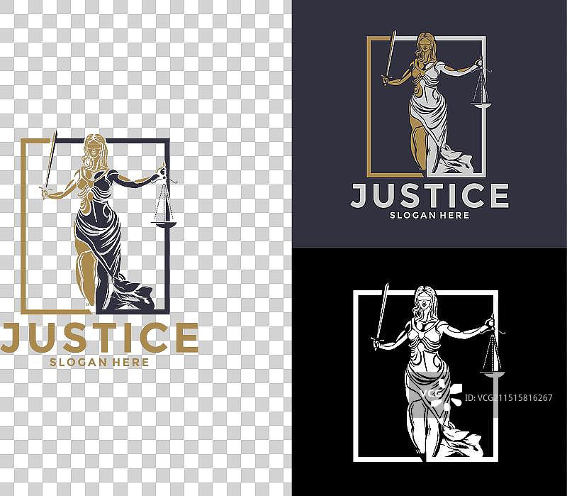 手持正义之剑的法律女神图标图片素材