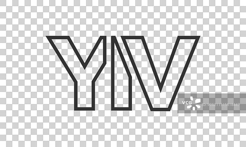 强大而现代的YIV标志设计模板图片素材