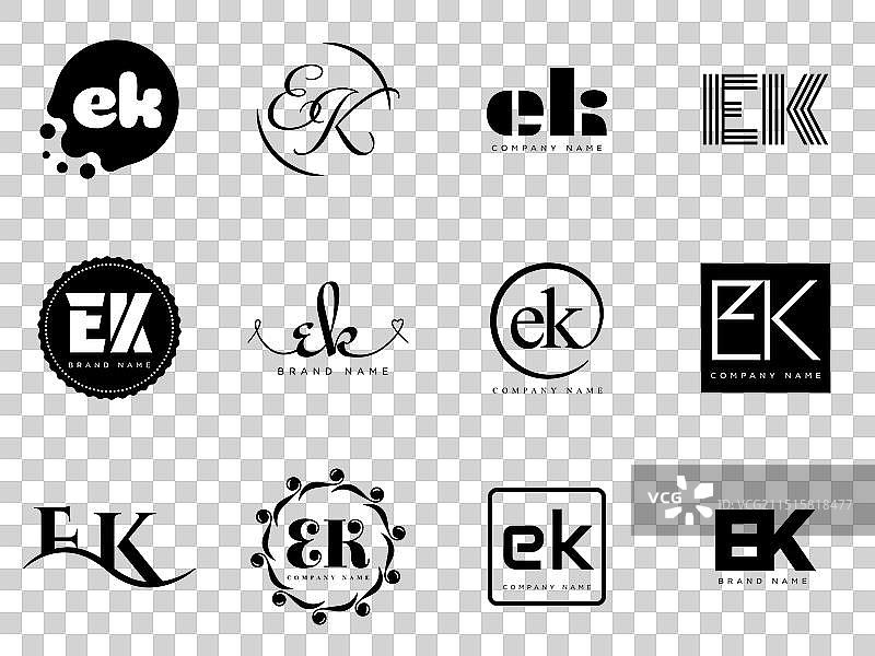 EK字母组合标志公司模板图片素材