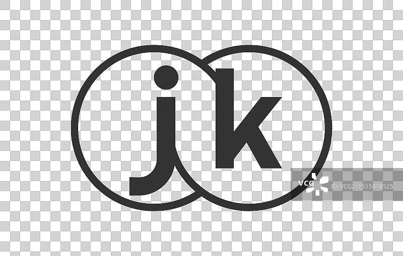 带轮廓圆圈的JK商业公司标志图片素材