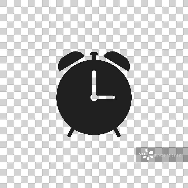 简约闹钟图标，白色背景图片素材