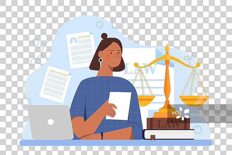 法律研究：带木槌的女律师图片素材