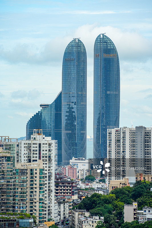 厦门城市风光天际线高视角图片素材