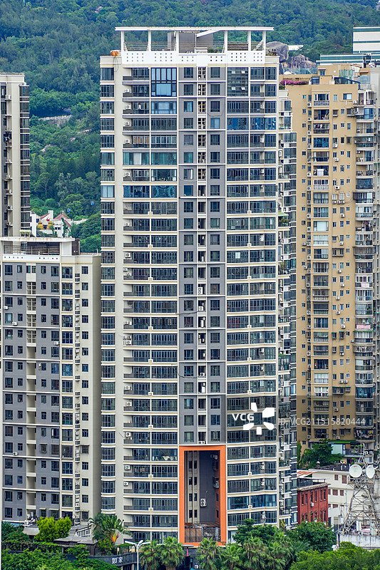 厦门城市风光天际线高视角图片素材