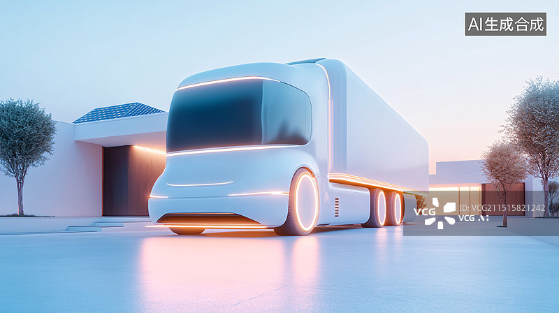 【AI数字艺术】未来科技汽车自动驾驶新能源商务概念插图图片素材