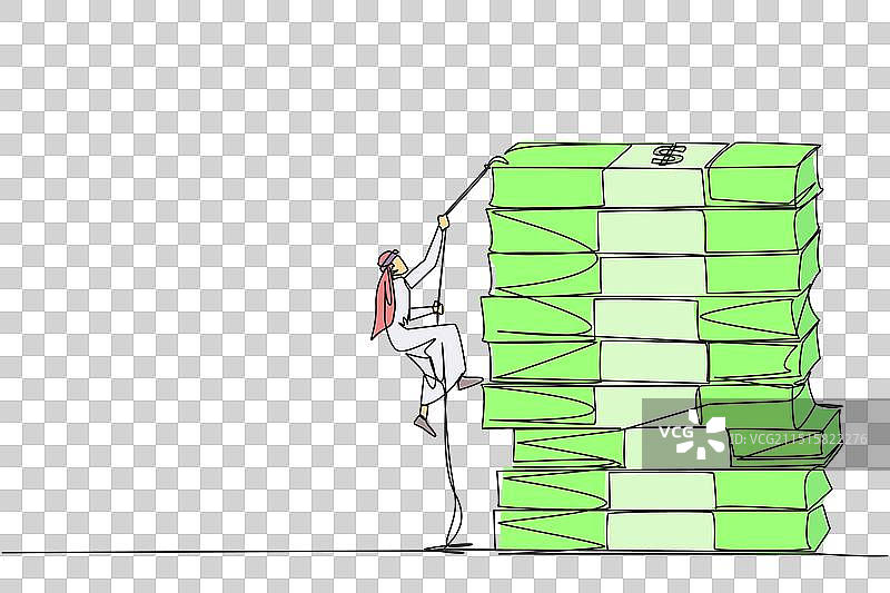 阿拉伯商人攀爬单线画图片素材